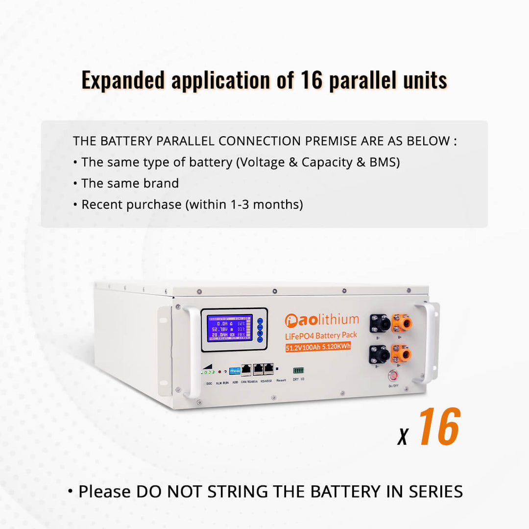 51.2V 100Ah Server Rack Lithium LiFePO4 Battery